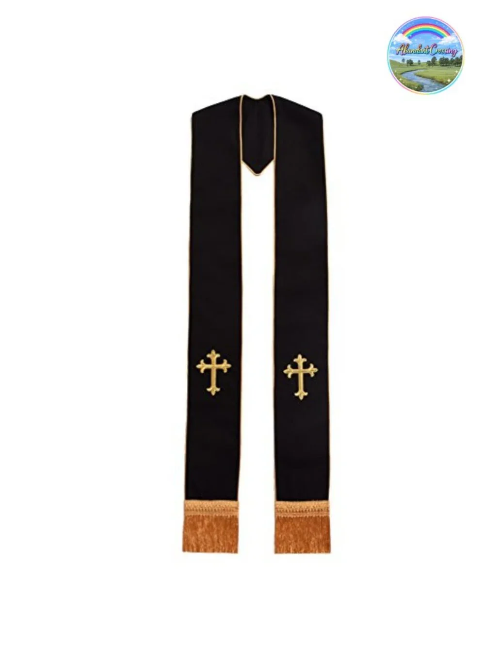 Clergy Mass Stole with Cross Embroidery - One Size